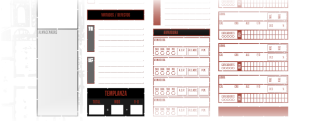 Imagen de la sección de Templanza, Virtudes y Defectos en la hoja de personaje